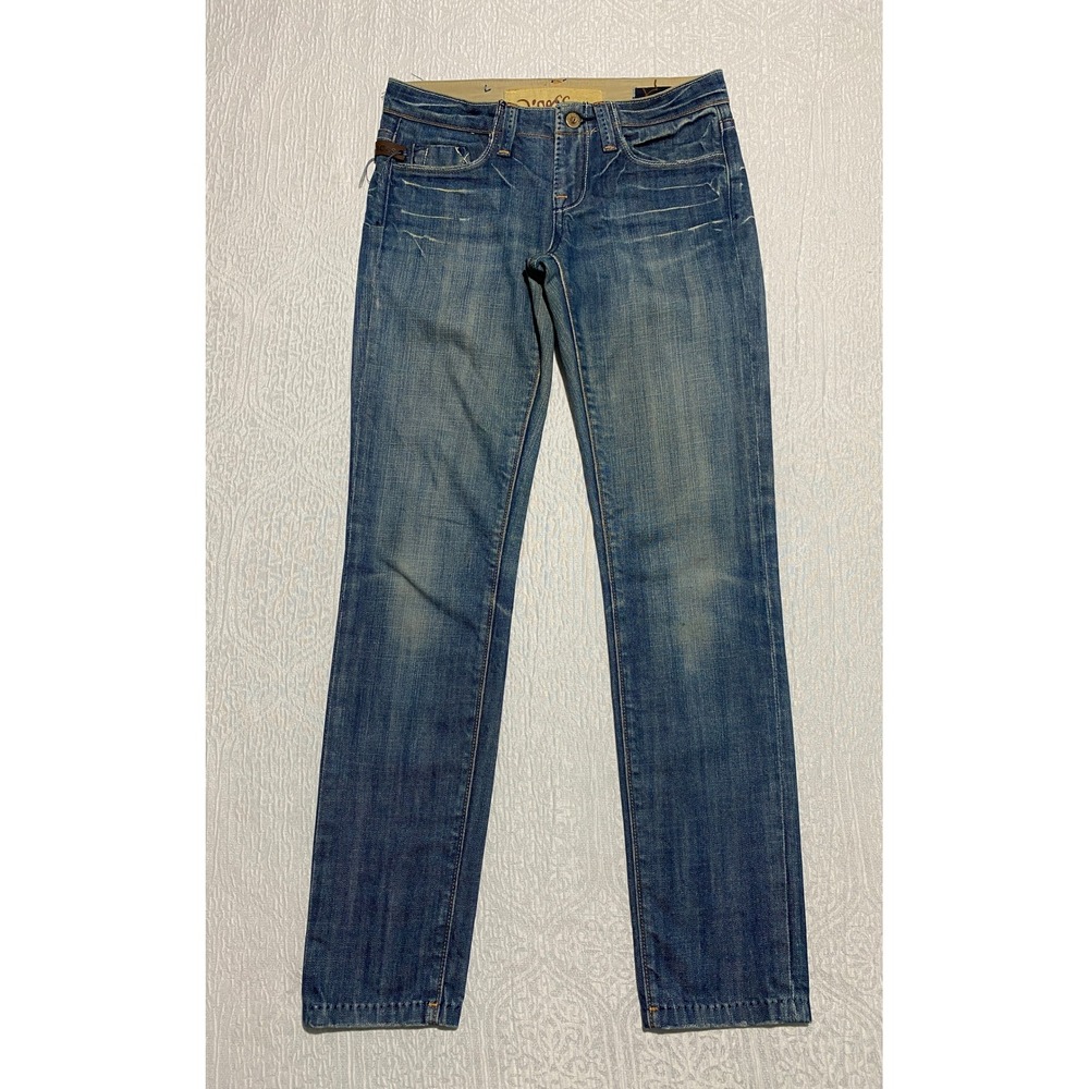 Vigoss Studio Jeans‎ Womens 26 Blue Denim Low Rise Distressed Whiskers P20151